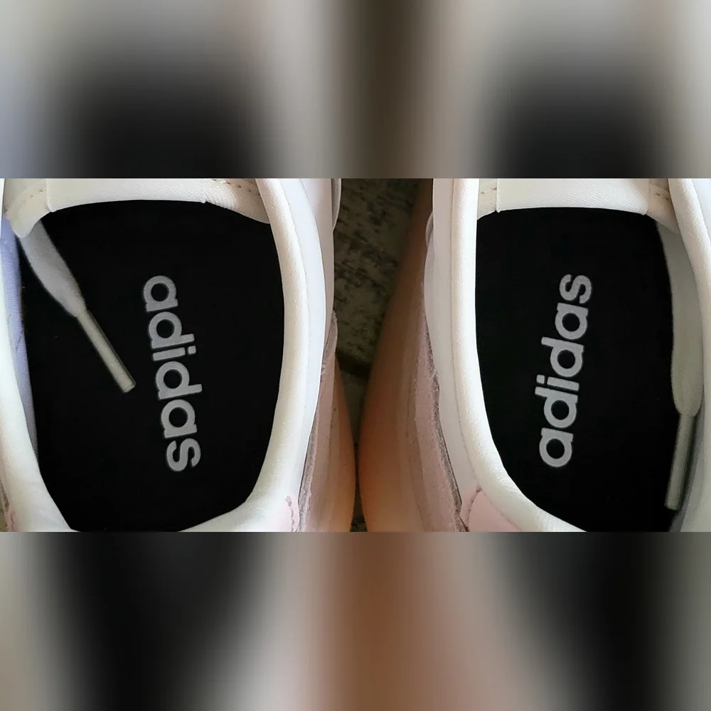 Adidas Women's Pink and White Sneakers - Picture 6 of 11